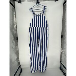 Game Bibs Blue & White Striped Overall College NCAA Duke Kentucky | Size: L